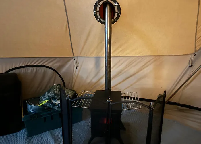 Cozy Hot Tent With Log Burner & Hot Tub Left Tent